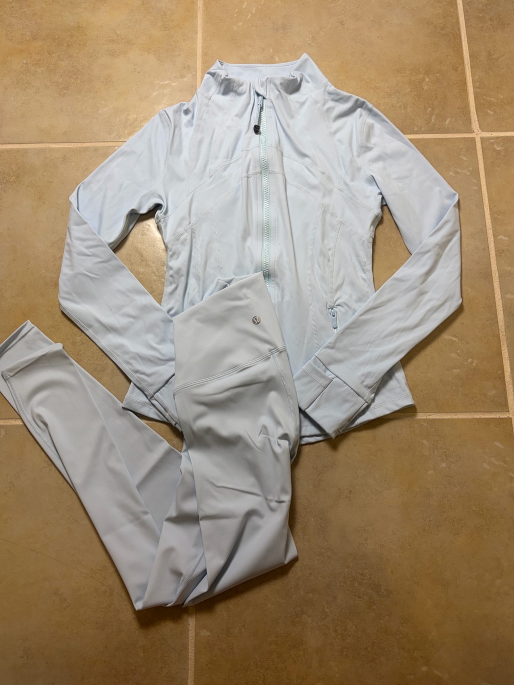 Lululemon Blue Define Jacket and Leggings Matching Set Size 4